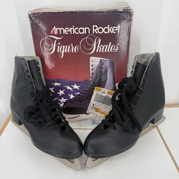 Figure Skates Mens Size 8 American Rocket Insulated Black 1994 Orthopedic - Picture 1 of 15